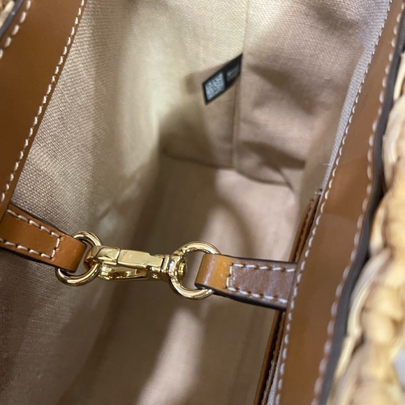 EUC Michael Kors Wicker Purse Handbag Crossbody Embroidered Oranges - Picture 14 of 14